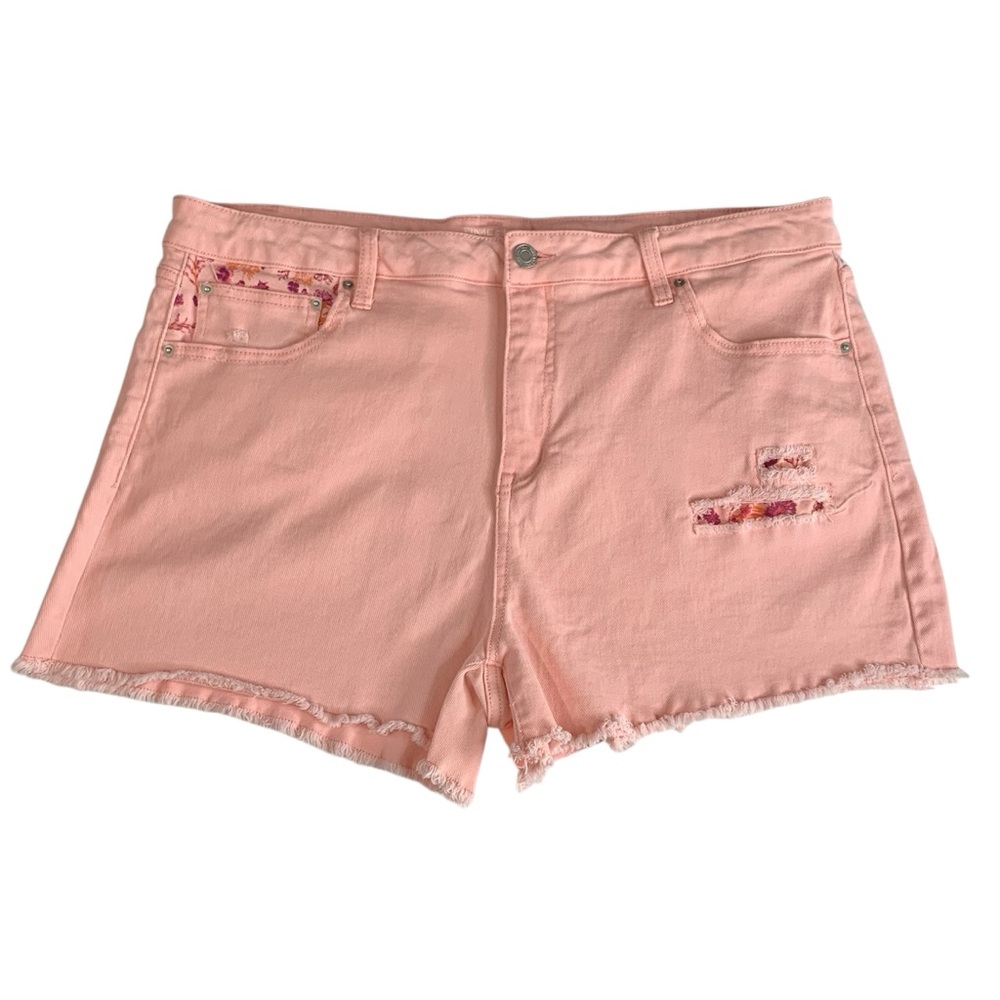 TIME & TRU Peach Color Hi Rise Denim Shorts Sz 18in